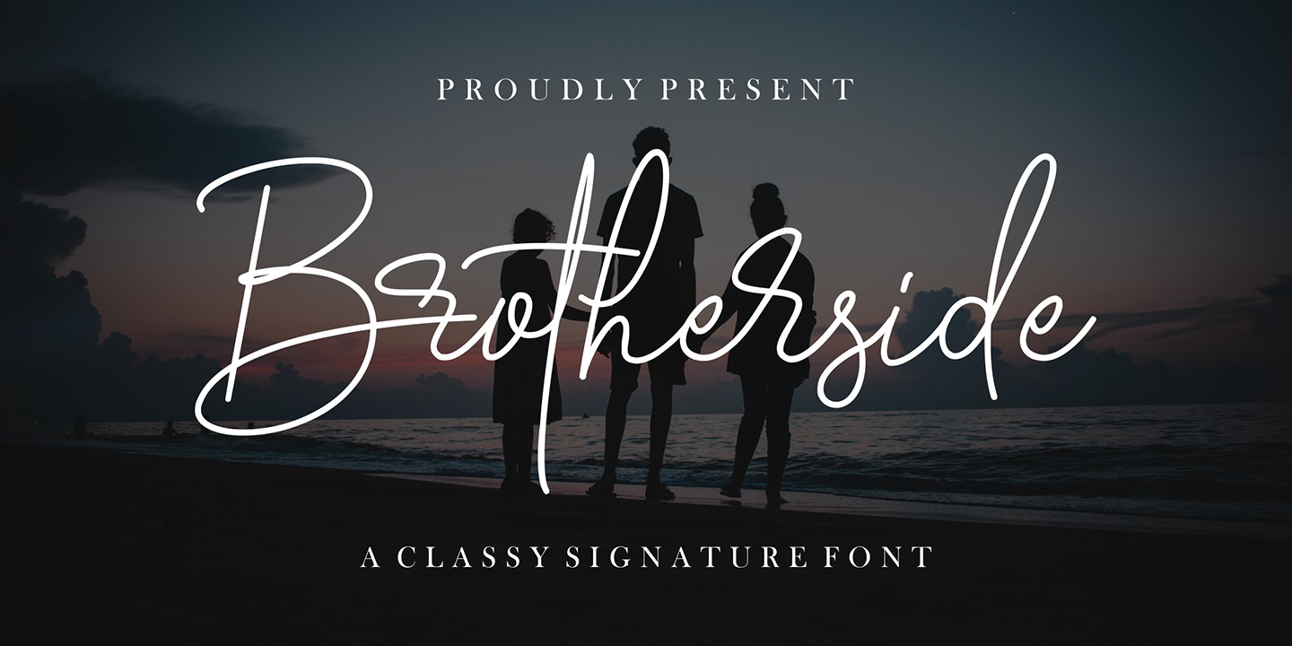 Пример шрифта Brotherside Signature